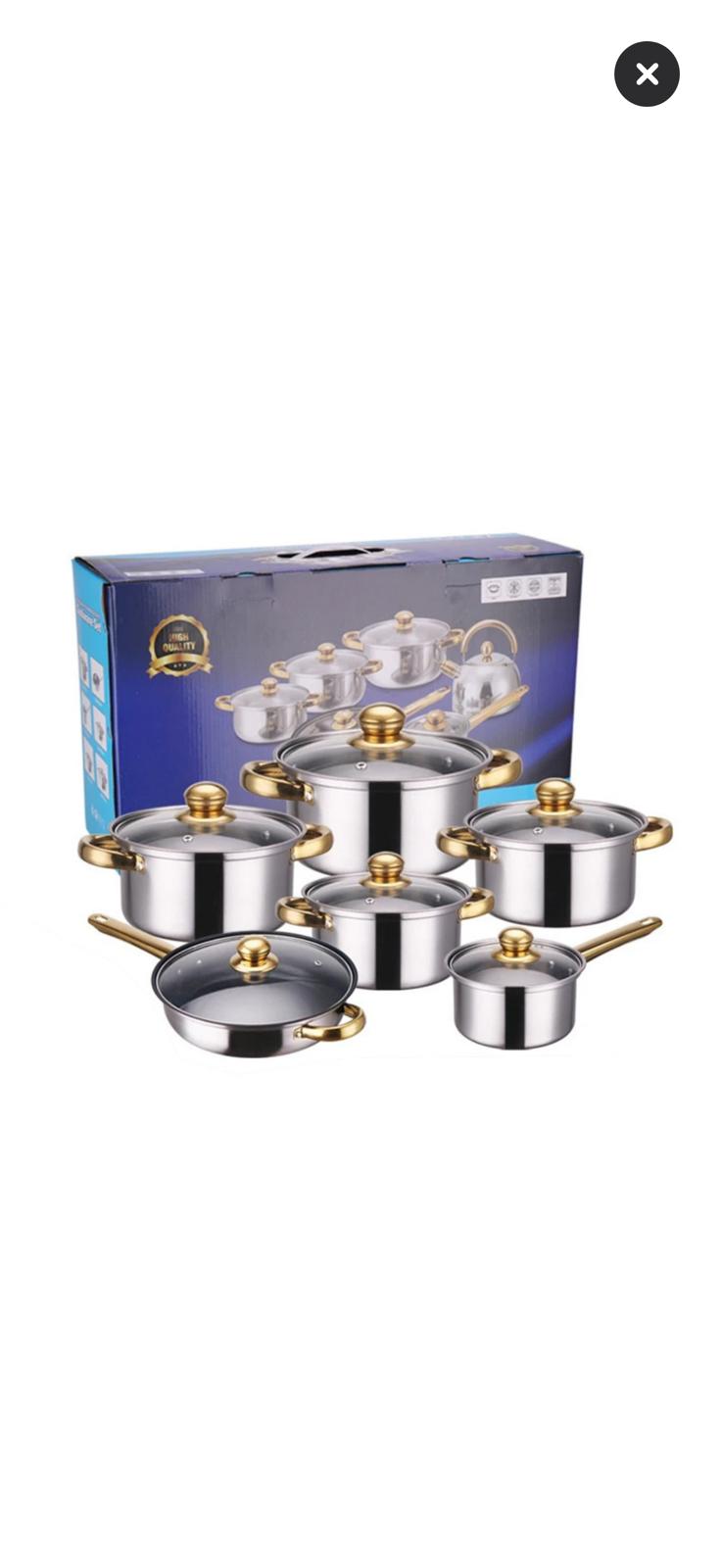 Set oale 12 piese inox, cu capace de sticla termorezistenta