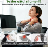 Aparat Masaj Cervical Multifunctional 7LIFE, Shiatsu pentru Gat, Umeri, Spate, Brate si Gambe, 3 Intensitati, 2 Trepte Caldura 40/45°C, Wireless, Motor Silentios