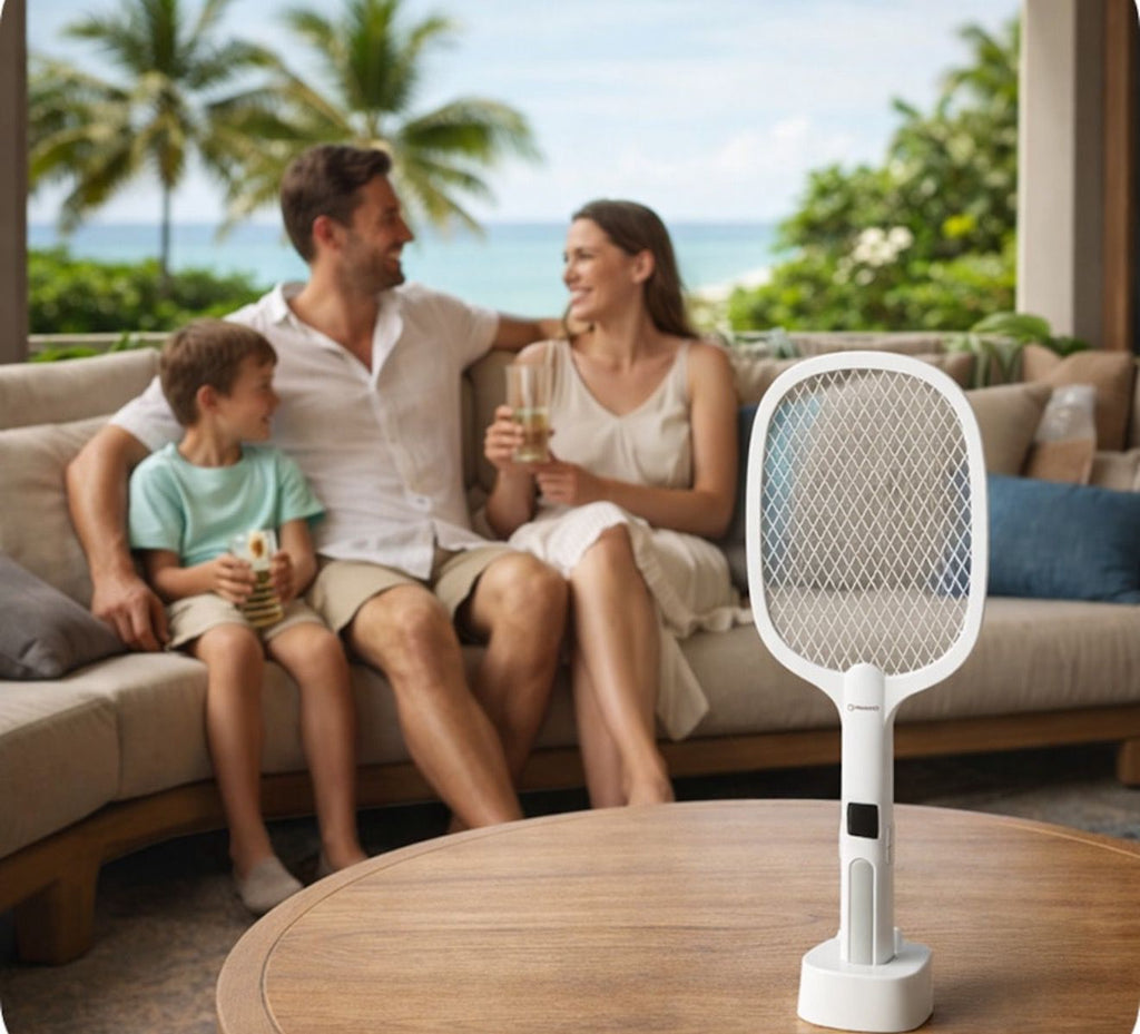 Paleta electrica anti-insecte Revento Flash 11, 21.8 x 52.8 cm, acumulator 1200 mAh, USB-C, Alb