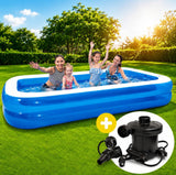 Set Piscina Exterioara Gonflabila 262*175*51CM + Pompa Electrica 220V pentru Umflare si Dezumflare