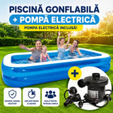Set Piscina Exterioara Gonflabila 262*175*51CM + Pompa Electrica 220V pentru Umflare si Dezumflare