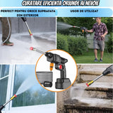 Aparat de Spălat cu Presiune Fără Fir Infiniteea™ 500W, 30 Bari, 2 Acumulatori 48V 5000mAh, Autonomie 3h, 3 Moduri de Pulverizare, Filtru de Apă, Recipient pentru Spumă, Furtun 5m, Kit Complet cu Trusă, Negru
