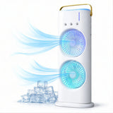 Portable Water Spray Fan 37x16 cm, Ice Cooling, USB Rechargeable Battery, with Handle Multicolor LED Lighting Wholesale