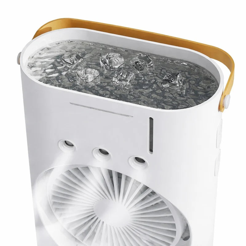 Ventilator Portabil cu Apă și Gheață USB, LED, Reîncărcabil